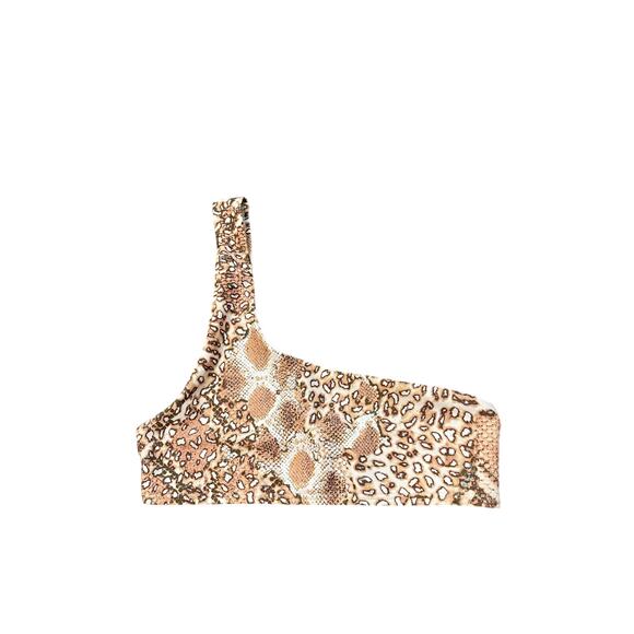 Topshop Other - Topshop Snake Print One Shoulder Bikini Top Convertible NWT Women’s 0
